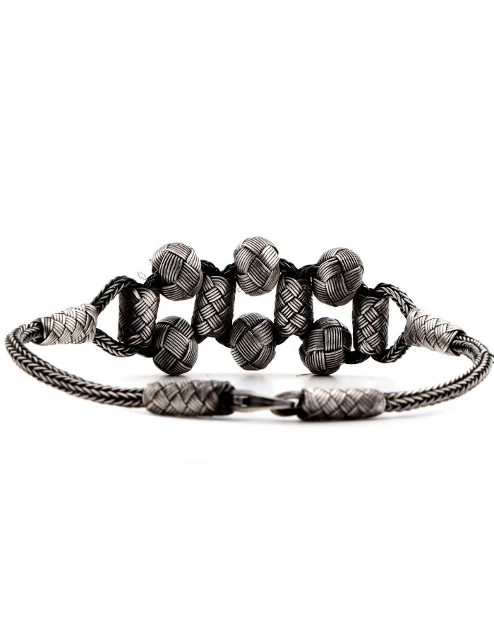 Kazaziye Ball Engraving Silver Bracelet