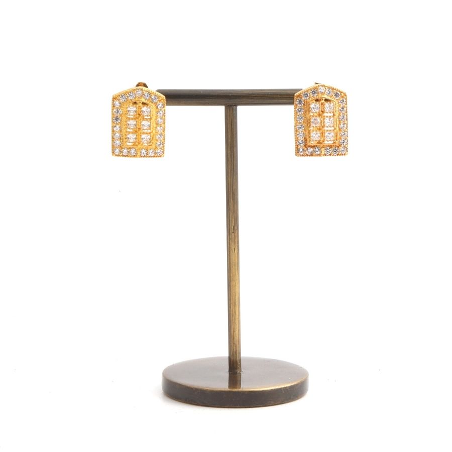 Zircon Stone Trabzon Straw Silver Earrings
