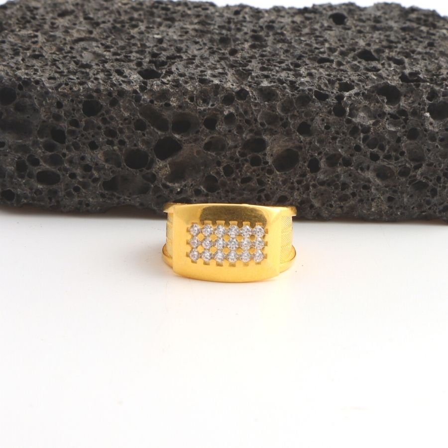 22 K Gold Plated Trabzon Hasırı Zircon Ring