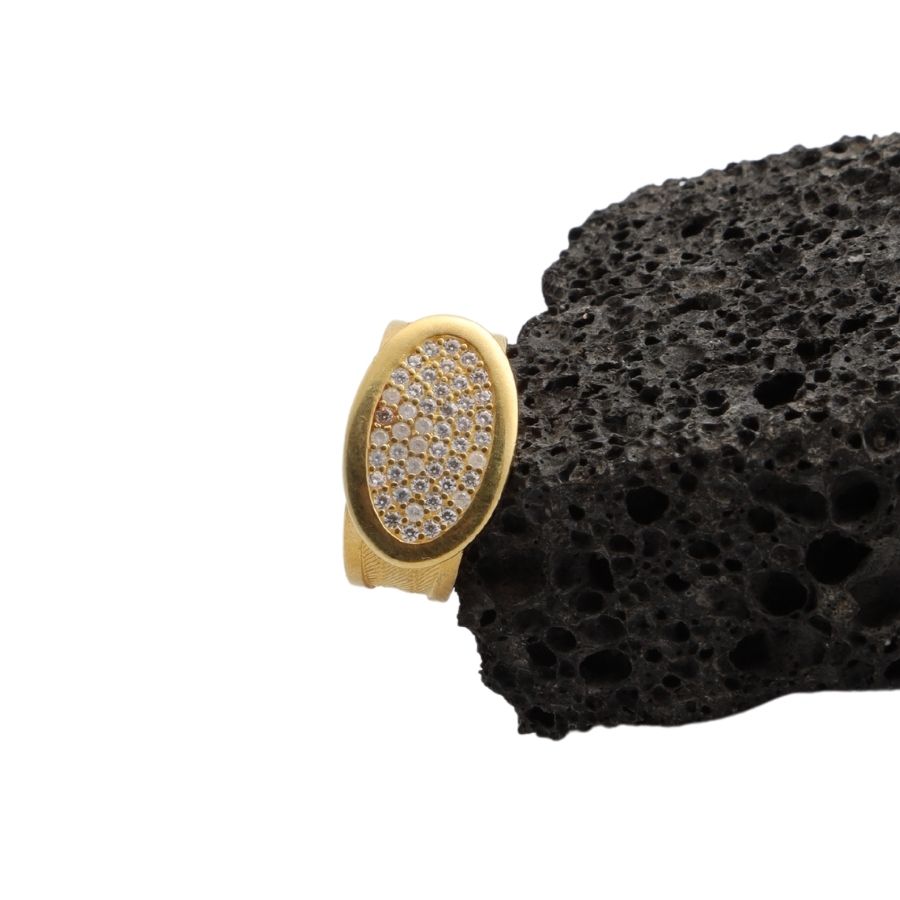 22K Gold Plated Trabzon Straw Zircon Ring