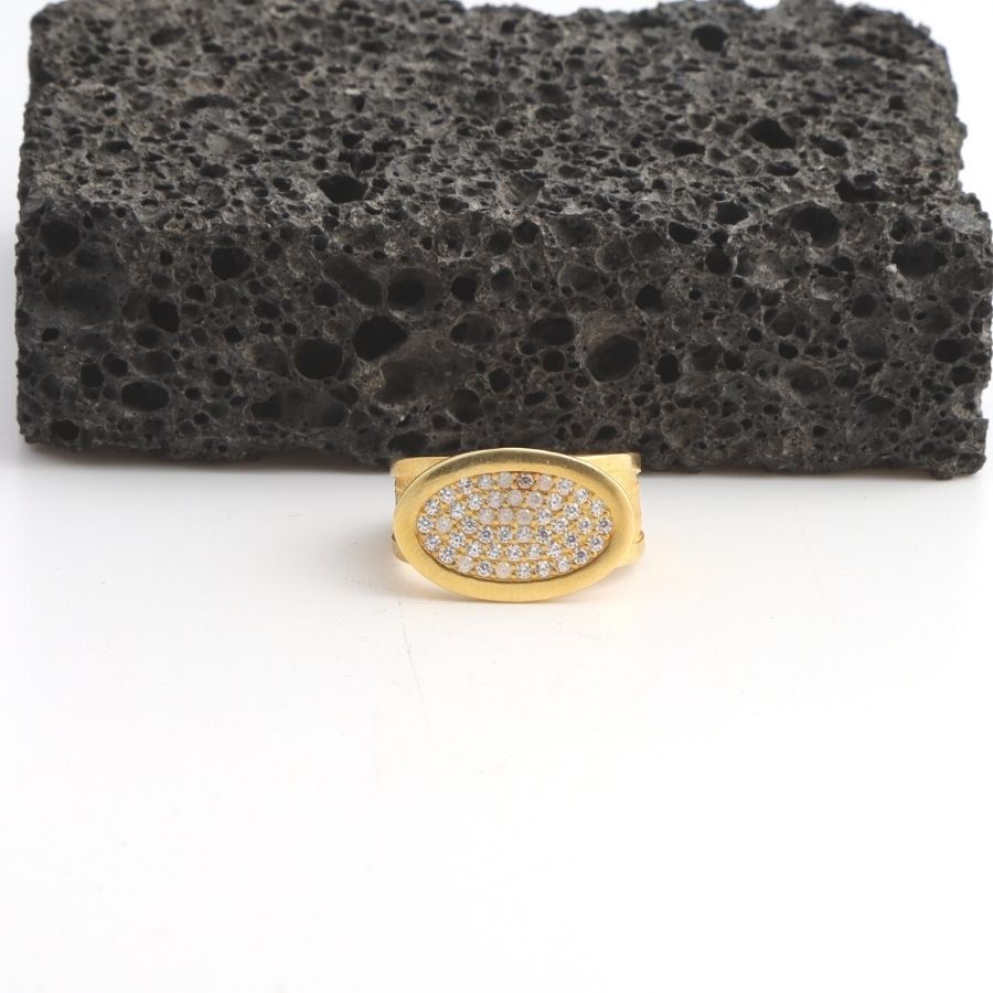 22K Gold Plated Trabzon Straw Zircon Ring