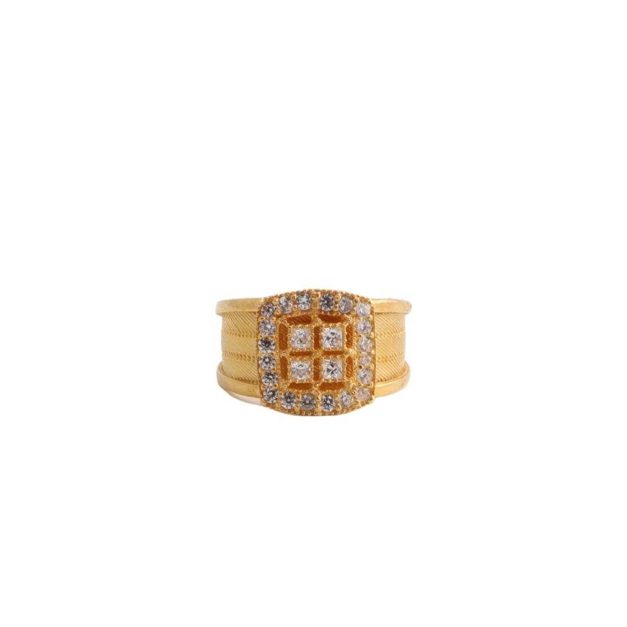 22K Gold Plated Trabzon Straw Zircon Ring