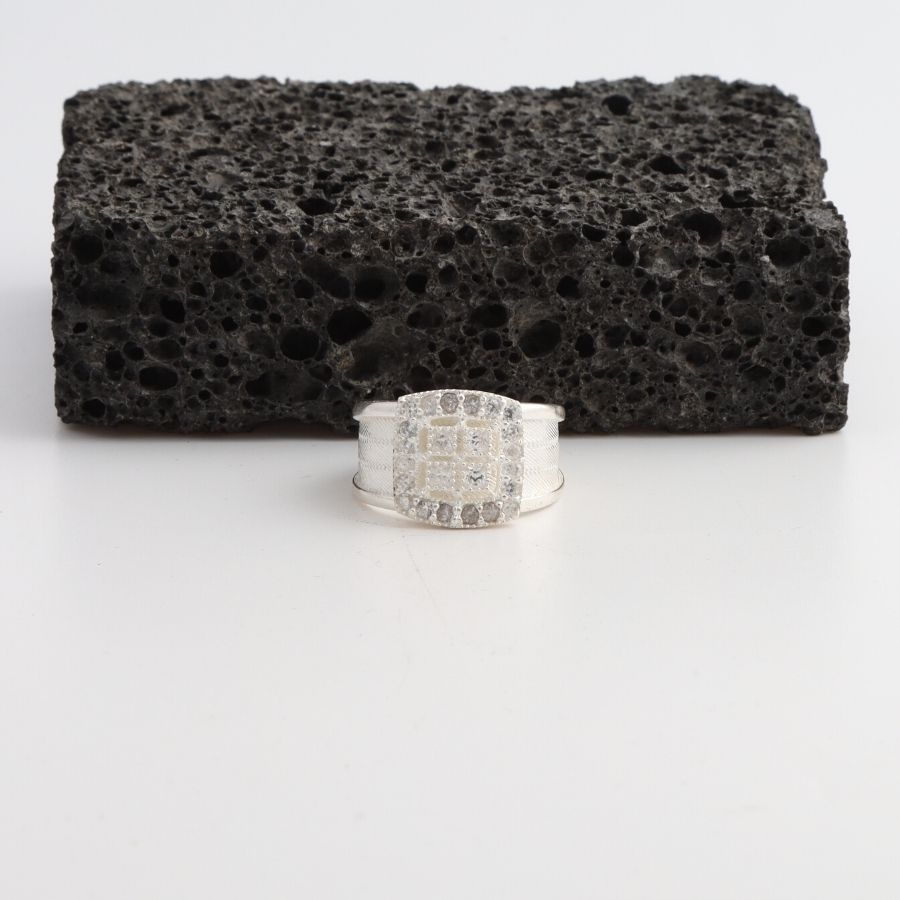 Trabzon Hasırı Silver Zircon Ring