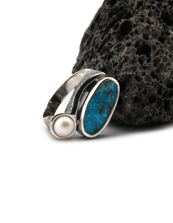 Turquoise Stone Women’s Sterling Silver Ring