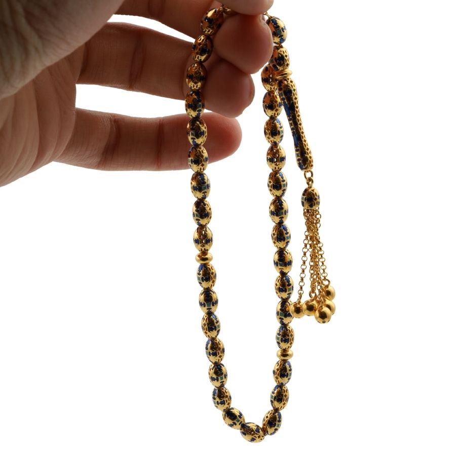 Ottoman Calligraphy 14K Gold Rosary