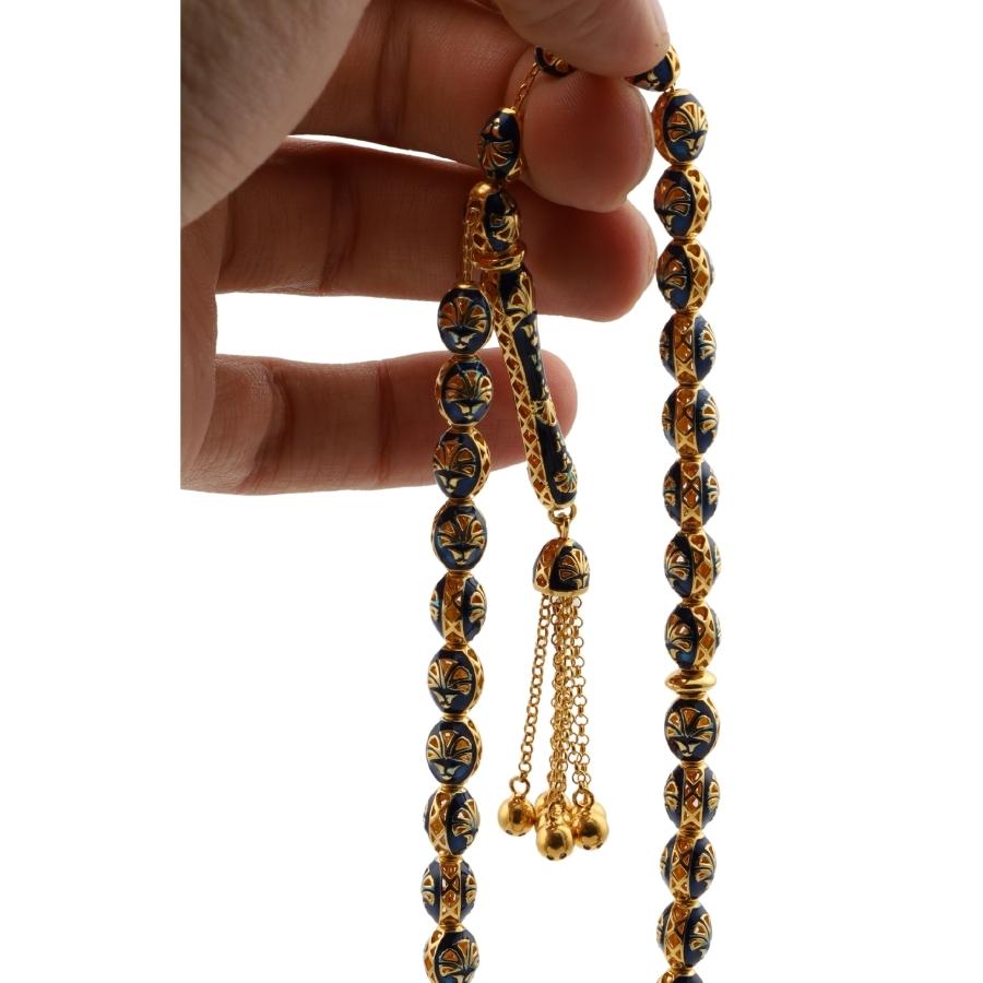 Blue Enamel Processing Special Series 14K  Rosary