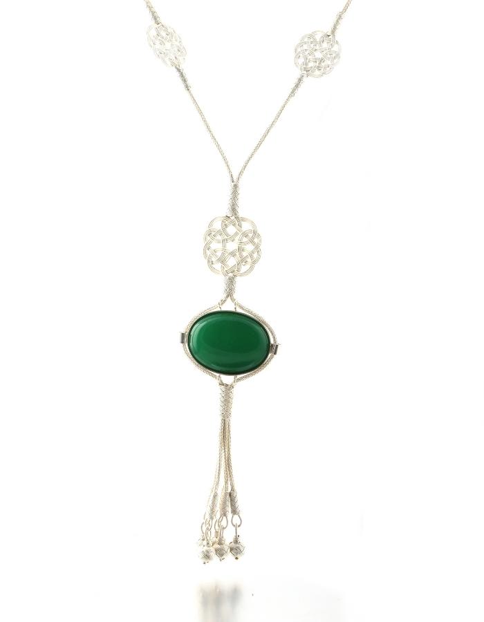 1000 K Green Stone-set Necklace
