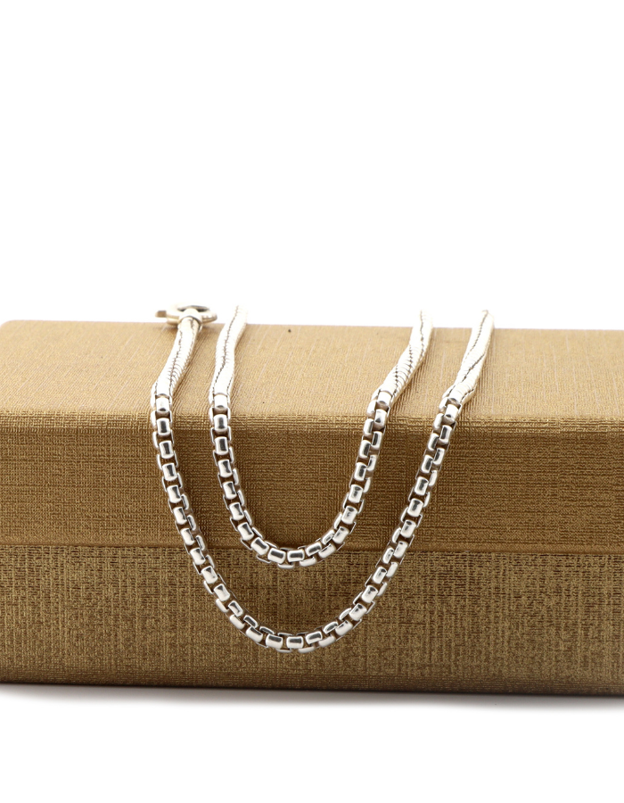 925 sterling Unisex Cube Silver Chain