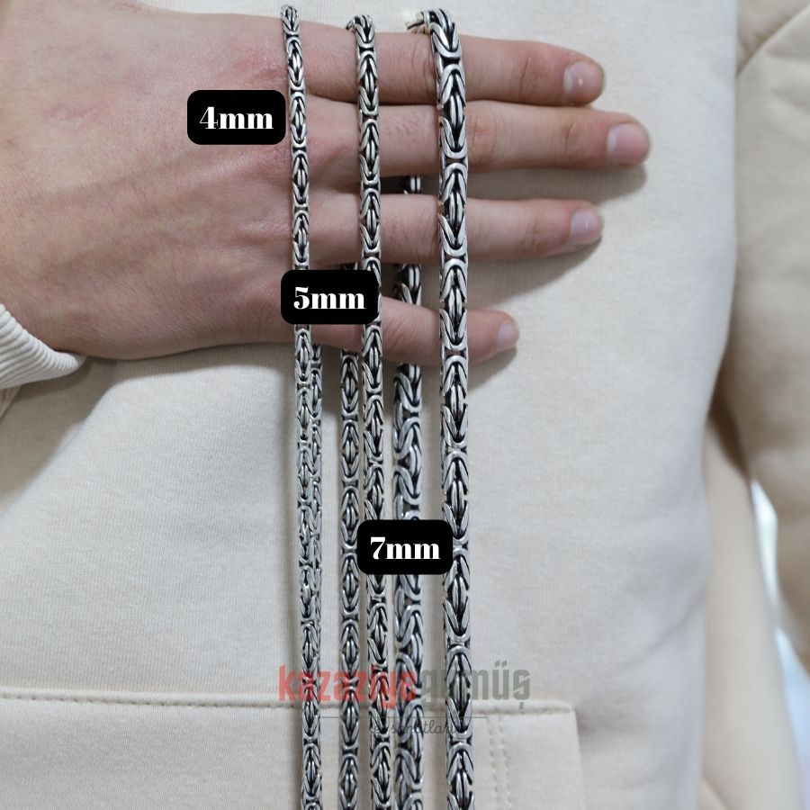4mm Kral Erkek Gümüş Zincir